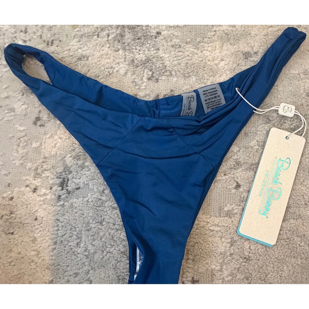 Beach Bunny Sydney Symi Blue Bikini Bottom High Leg XL B18113B4